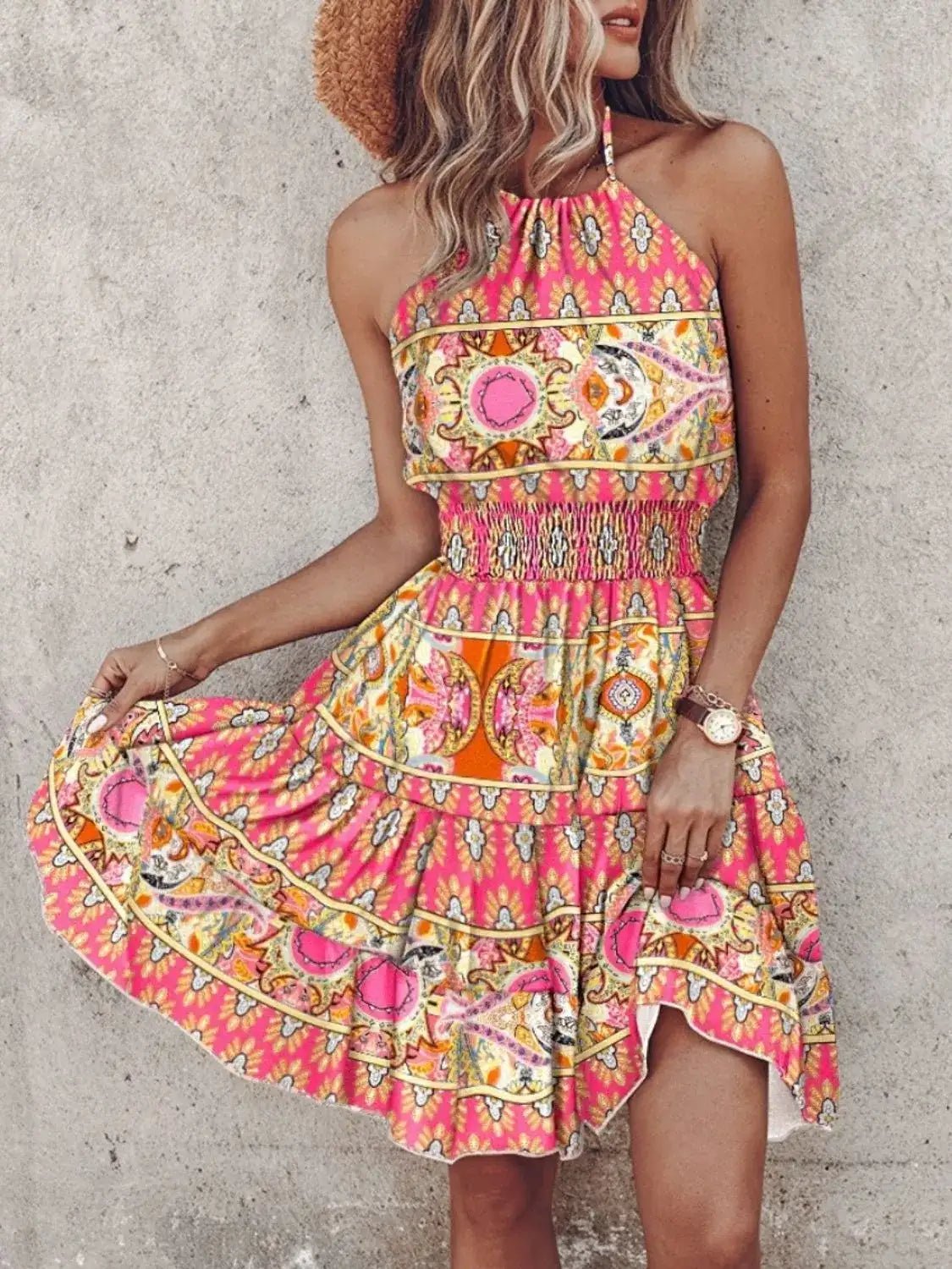 Paisley Print Halter Neck Mini Dress - Bela Fils BoutiqueBela Fils Boutique